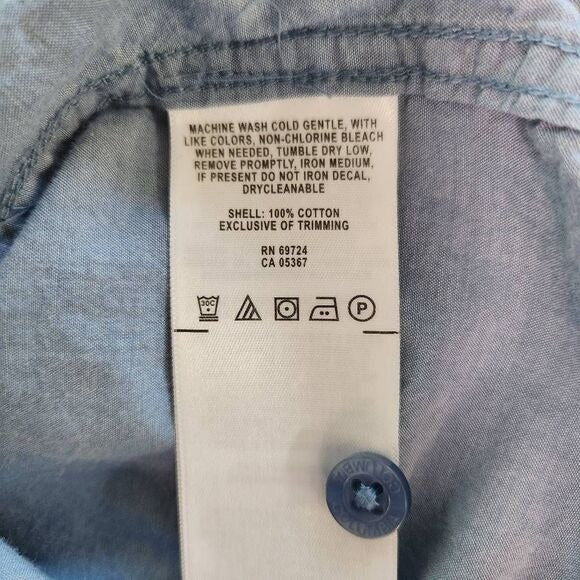 Columbia Blue Button Down Shirt Size Medium