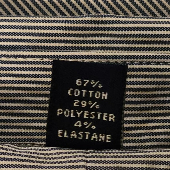 Crown & Ivy Blue Pinstripe Slim Fit Dress Shirt Size 16-16.5 32/33 Large