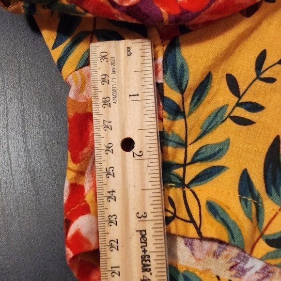 RACHEL Rachel Roy Yellow Tropical Floral Matching Set Size Small