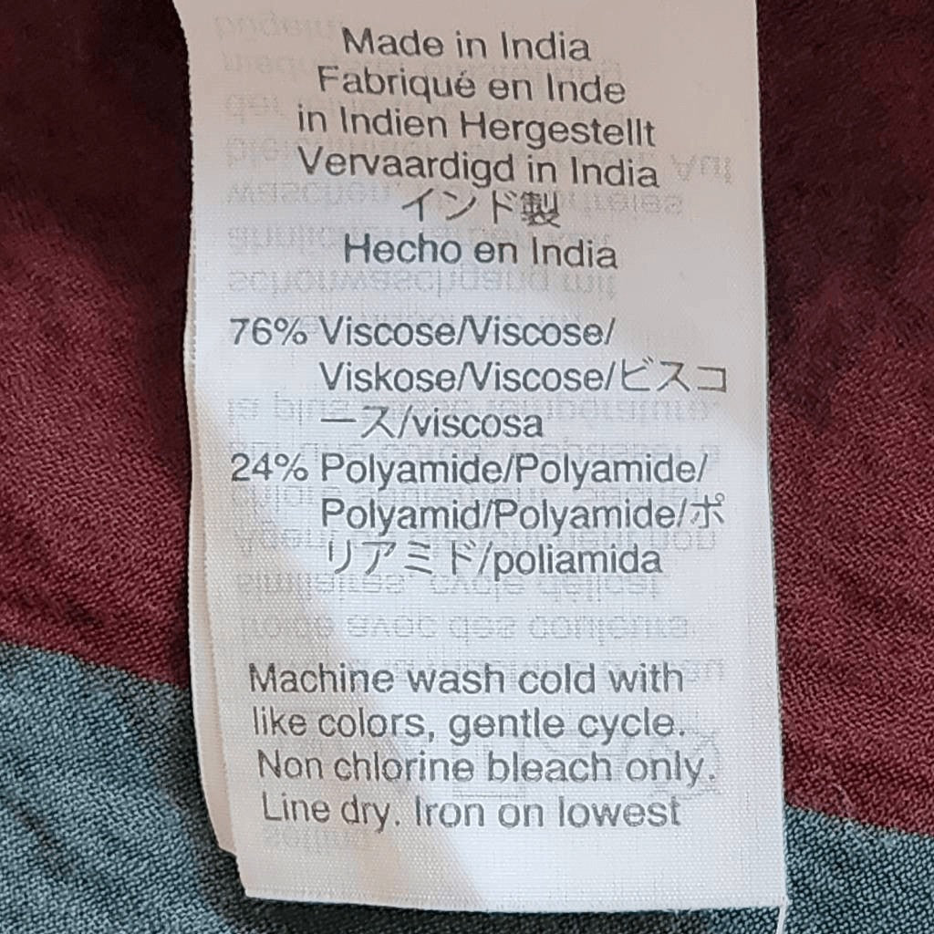 Madewell Multi-Color Stripe Crinkle Blouse with Button-Up Back Size XS