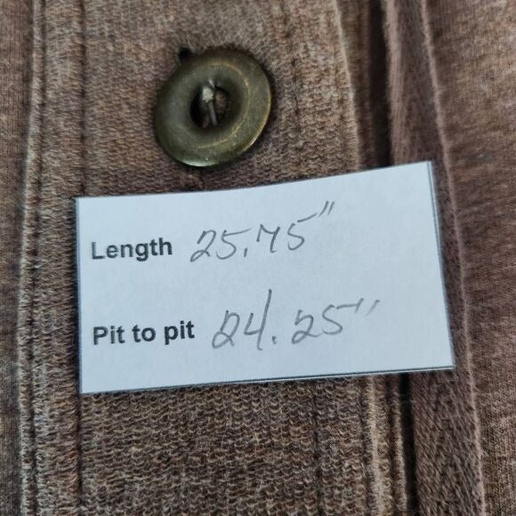 Ruby Rd. Brown Funnel Neck Button-Up Knit Jacket Sz XL Lightweight Brown Jacket