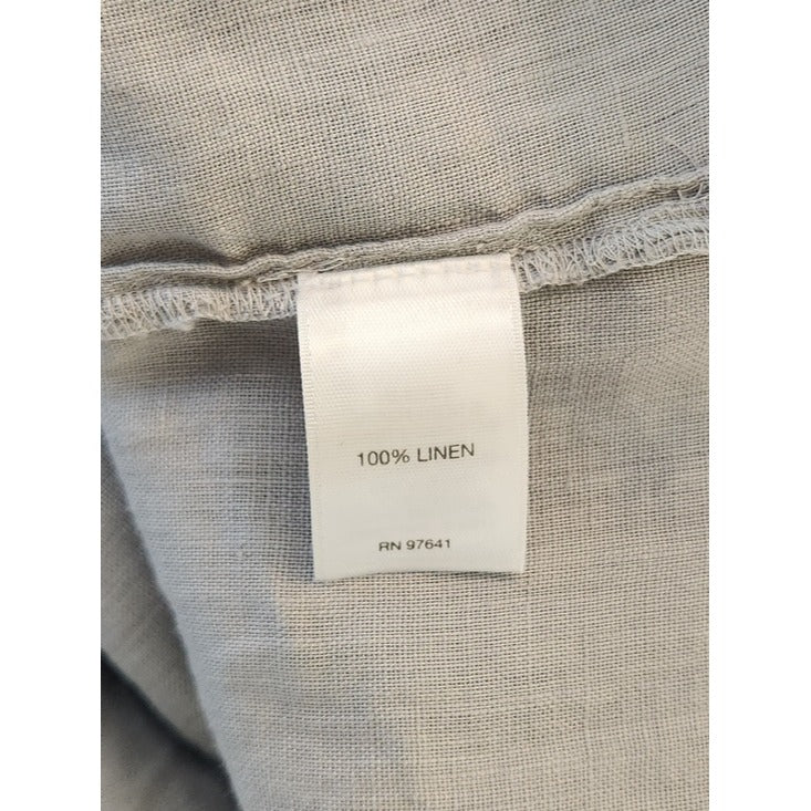J. Jill Gray Linen Tunic Button Down Shirt Size Medium