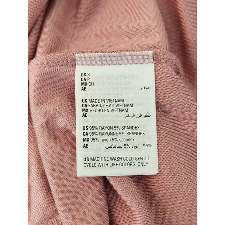 Bar III Dusty Pink Cropped Long Sleeve Tee Size Small NWT