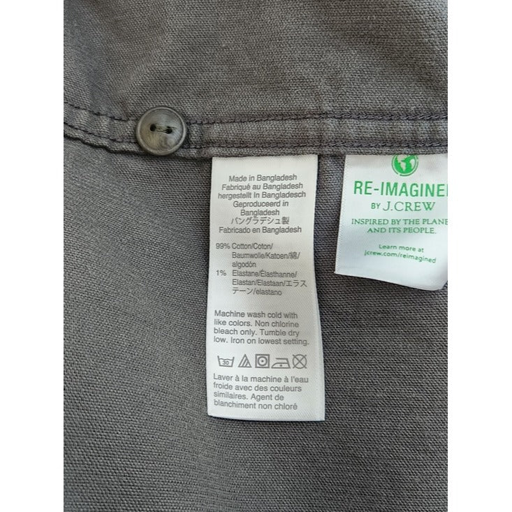 J. Crew Gray Corduroy Button Down Shirt Size Large