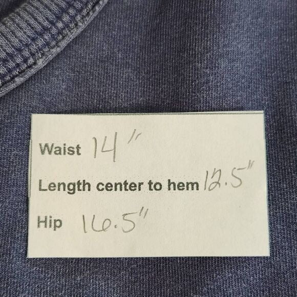 Gap Blue T-Shirt Knit Mini Skirt with Raw Edge Detail Size XS Pull-on Mini Skirt