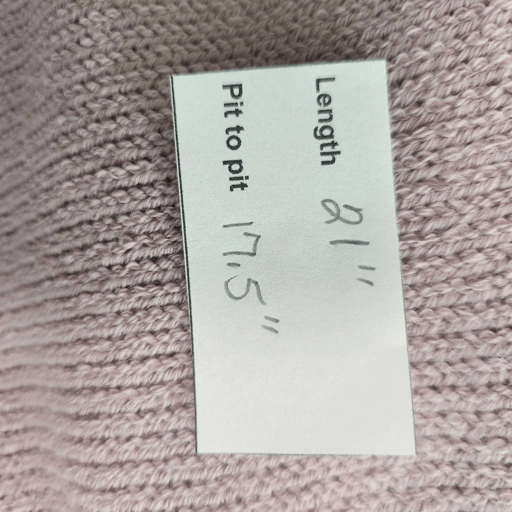 Nuria Aymerich Dusty Mauve Short Sleeve Knit Mock Neck Sweater Size Large