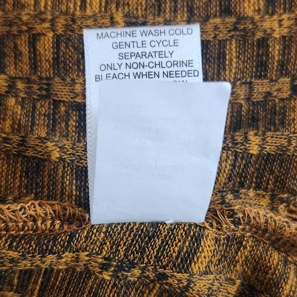 LOGO Lori Goldstein Golden Brown Open Front Cardigan Sweater Vest Size Large