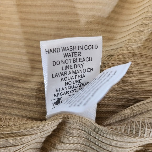 Love J Tan Sleeveless Bodycon Midi Dress NWOT Size XL Stretchy Ribbed Knit Dress