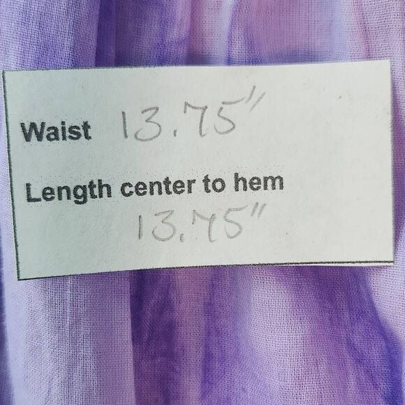 Raga Purple Dyed Flirty Mini Skirt with Crochet Lace Hemline Size Large, New