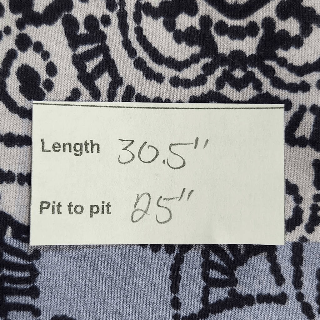Ruby Rd. Blue Print Tunic Blouse with Beaded Neckline Size 1X