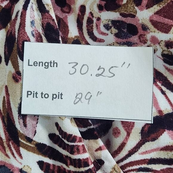 Venus Pink Floral Print Blouse Size 2X Plus Size Floral Blouse