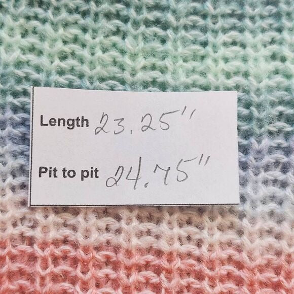 Hooked Up Pastel Stripe Sweater Size XL Pink Purple Green Pastel Sweater New