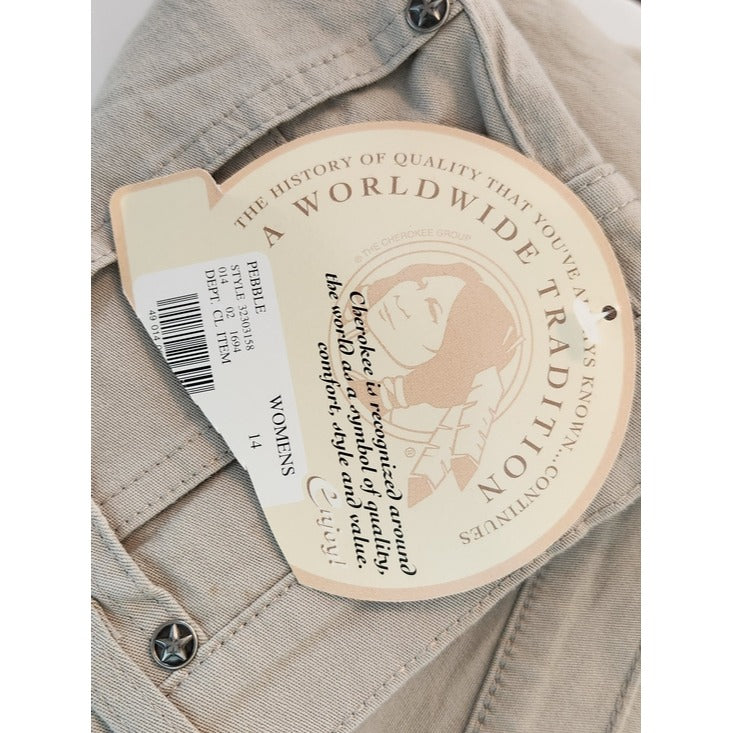 Cherokee Womens Khaki Shorts Size 14 NWT