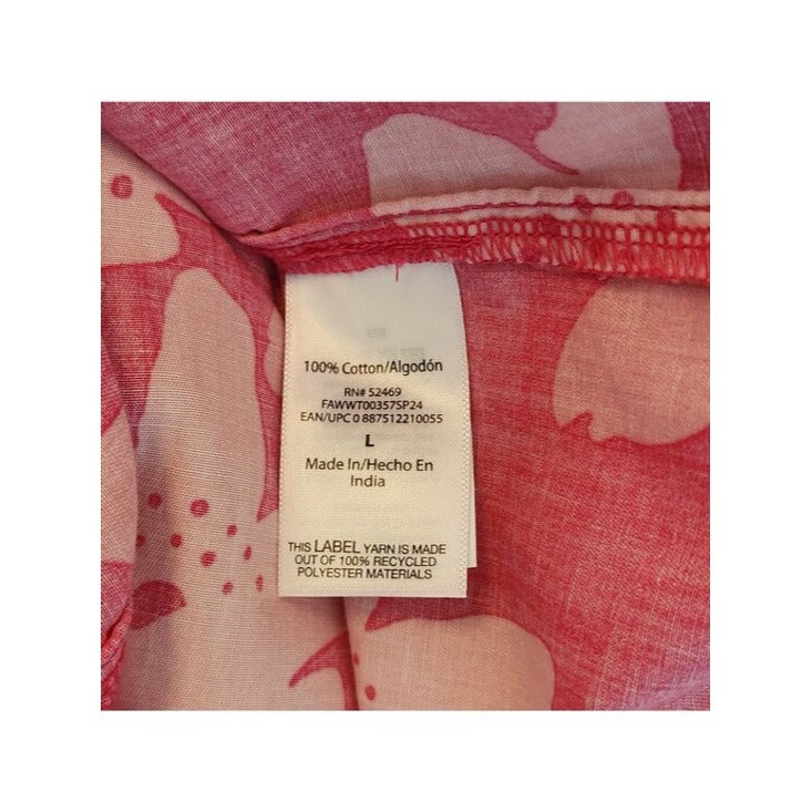 Free Assembly Pink Floral Print Button Up Blouse Size Large