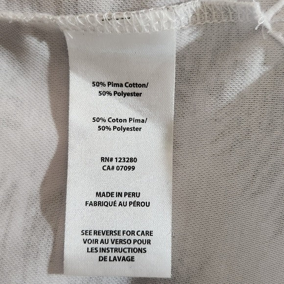 Travis Mathew White and Gray Palm Print Golf Polo Shirt Size XL