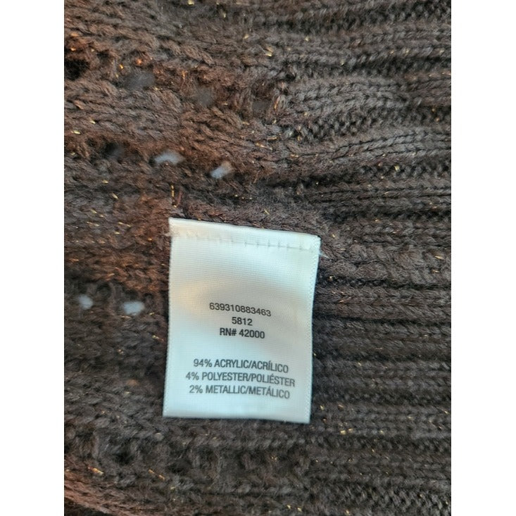 Bongo Brown Open Knit Cardigan Size XL NWT