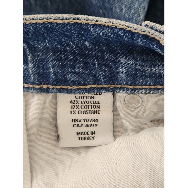 Rails The Topanga High Rise Straight Jeans Medium Wash Cut Off Hem Size 30