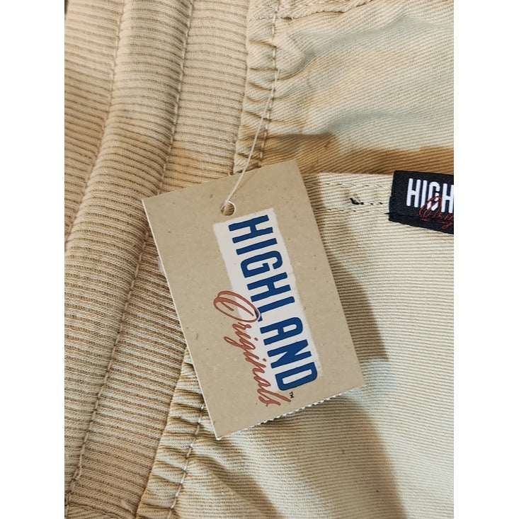 Highland Originals Mens Khaki Pull-On Cargo Shorts Size Medium NWT