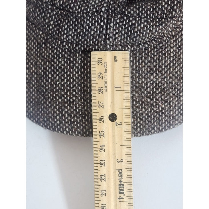 Quiksilver Brown Tweed Newsboy Hat with Metallic Button Detail One Size