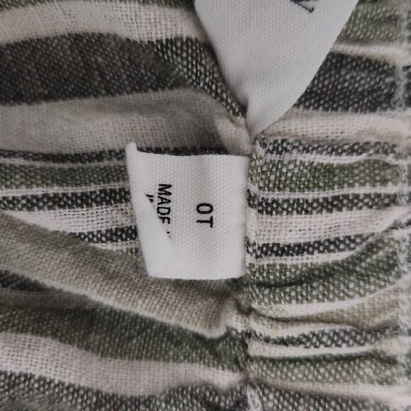 Isaac Mizrahi Bridgehampton Green Striped Linen Shorts Size 0 Tall Linen Shorts