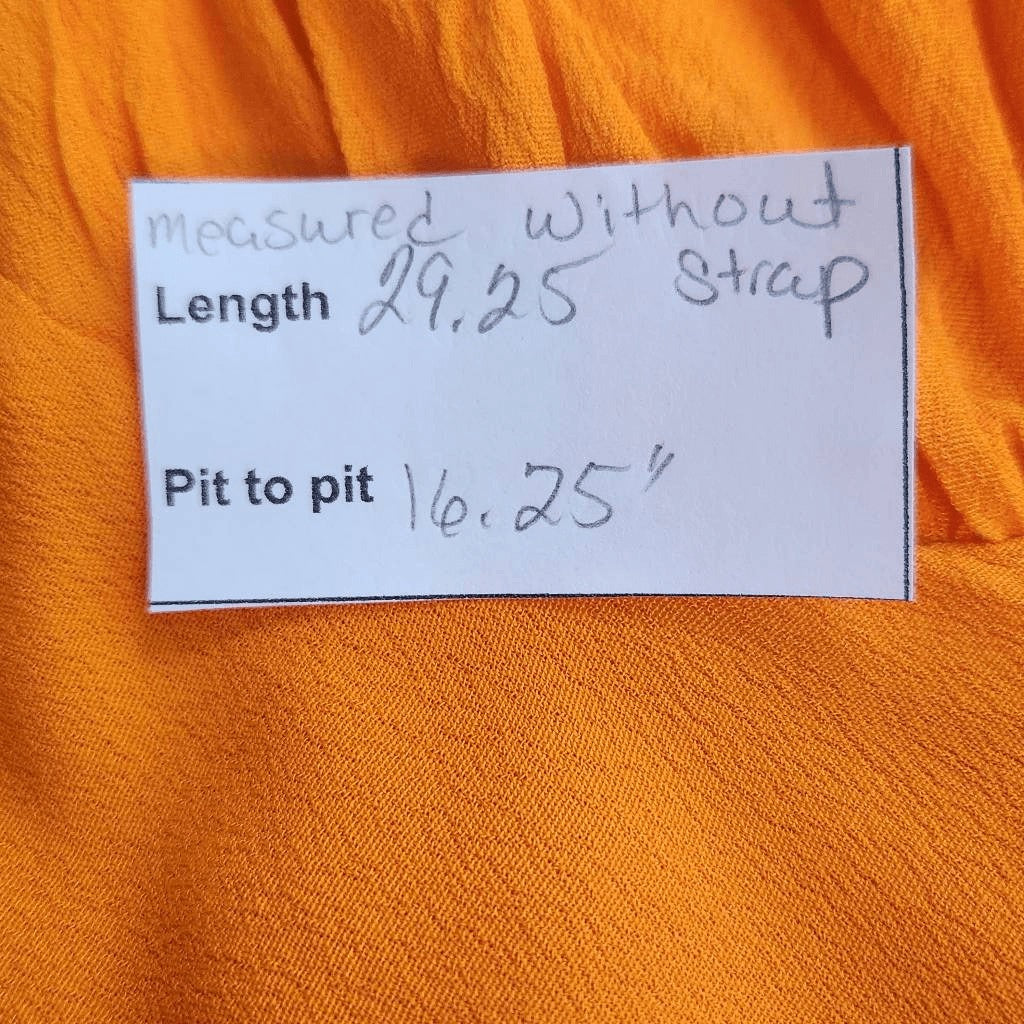 Olivaceous Orange Sundress with Ruched Bust NWT Size Large Orange Slip Dress