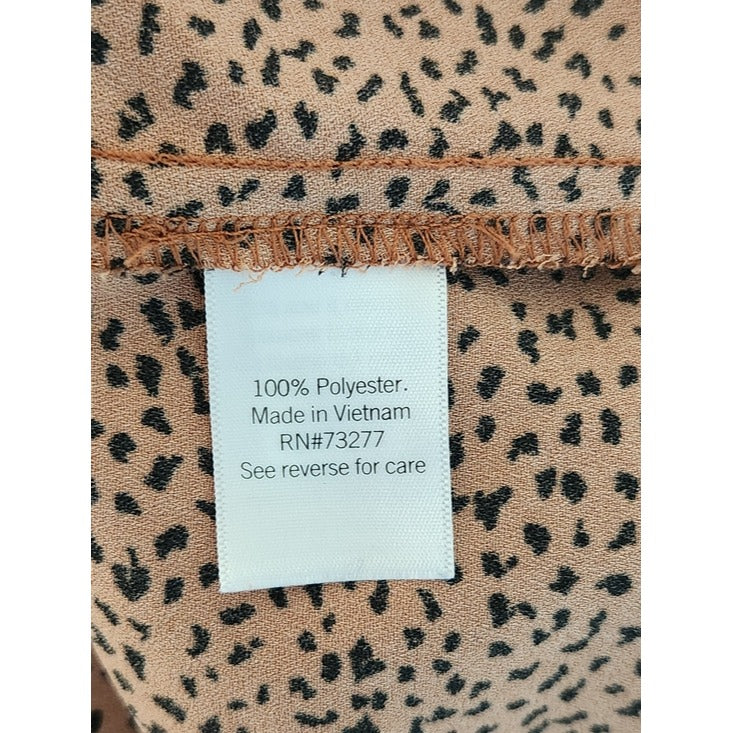 Nine West Brown and Black Dot Print Midi Skirt Size XS
