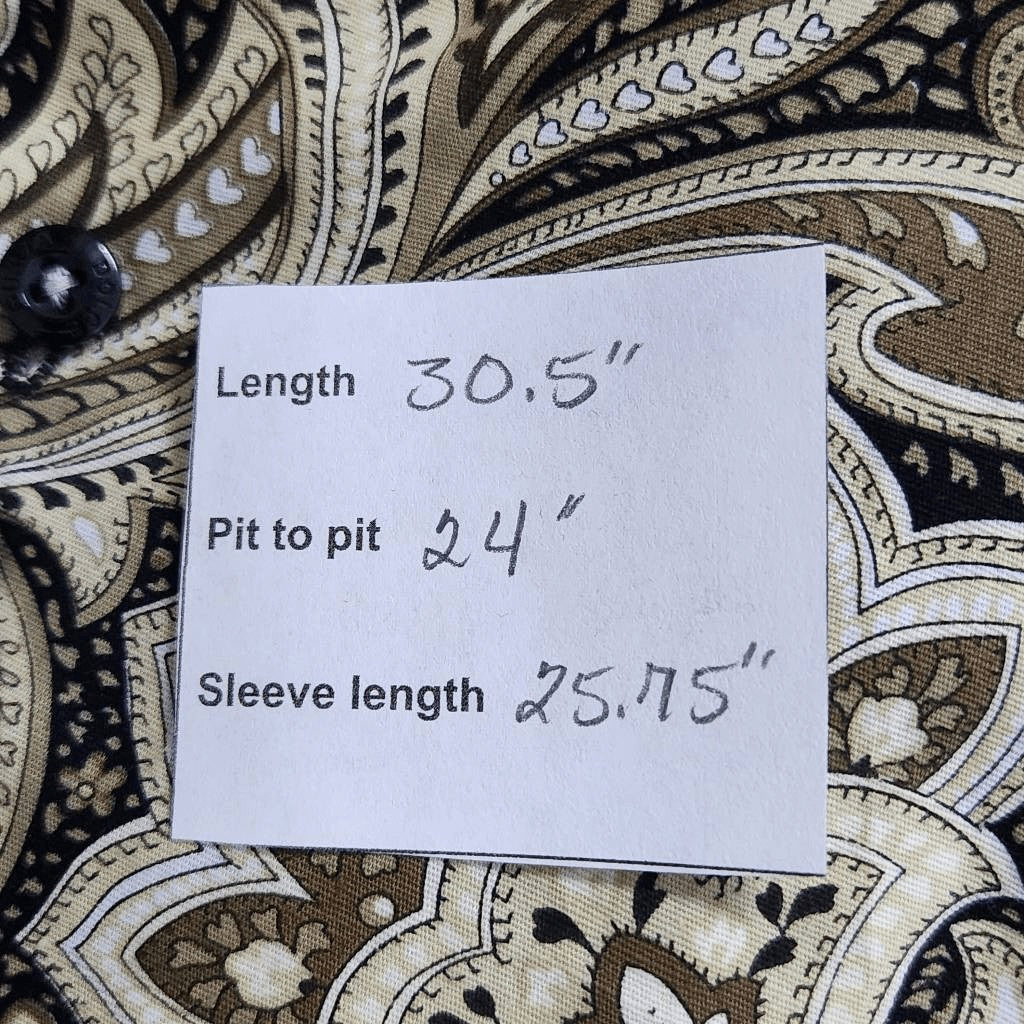 Dolce Guava Milano Khaki and Black Paisley Button Down Shirt NWT Size XL 17.5/18