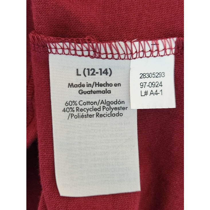 No Boundaries Wine Red Long Sleeve Scoop Neck Tee Size Large NWT