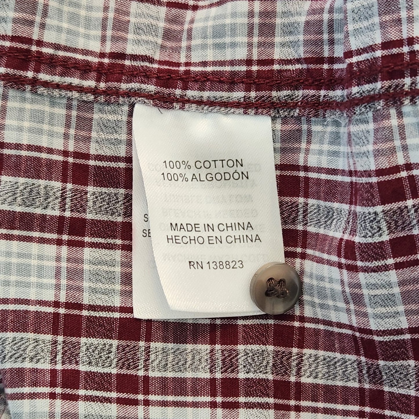 Cody James Gray and Burgundy Short Sleeve Western Snap Front Shirt Size Medium