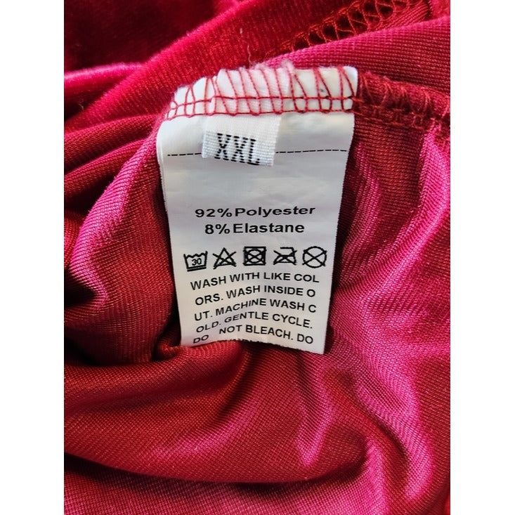 Wine Red Velvet Bodycon Formal Dress Size XXL