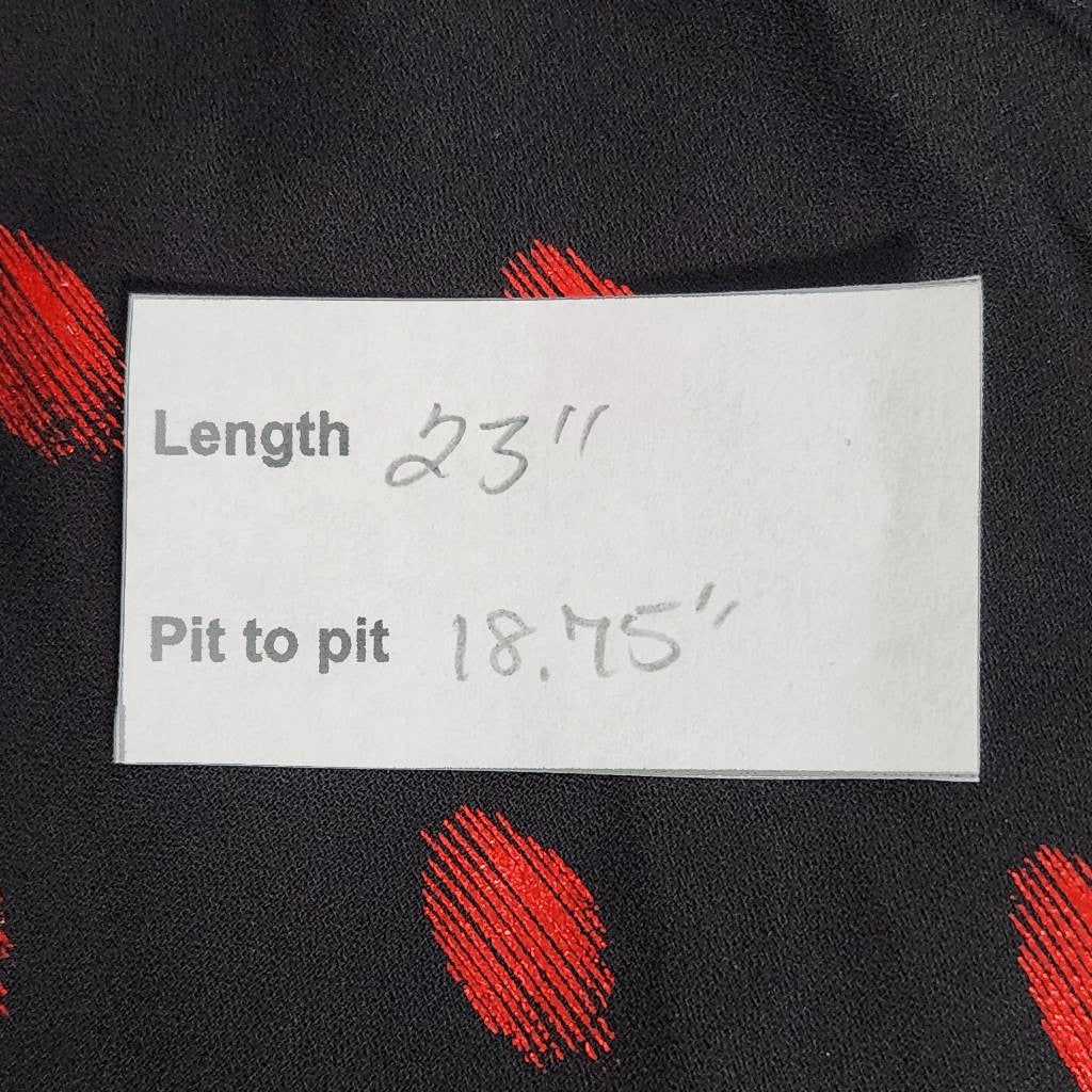 a love story Black and Red Blouse NWT Size Small Black and Ped Dot Print Top