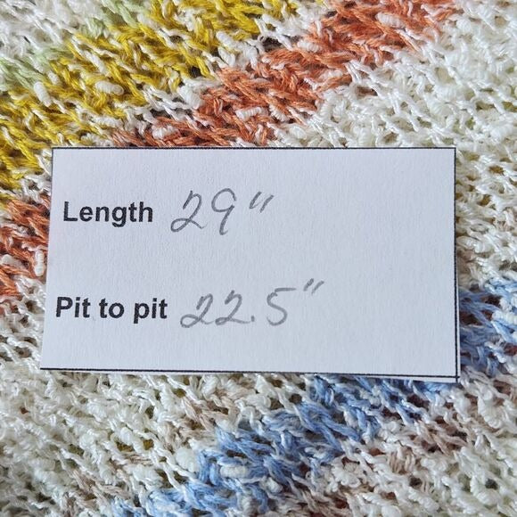 Loveriche Colorful Boho Knit Vest with Side Ties Size Small Knit Open Vest