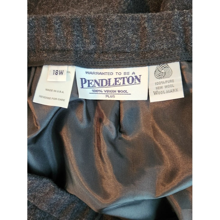 Pendleton A-line Charcoal Gray Wool Skirt Size 18W