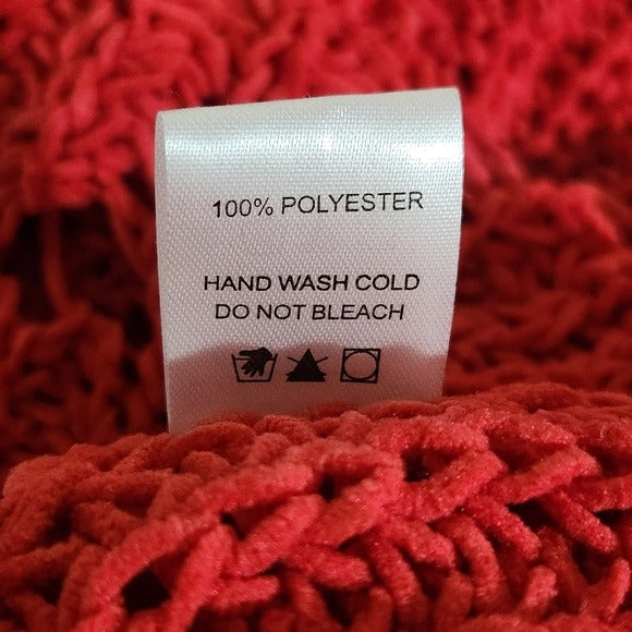 White Birch Distressed Red Knit Sweater Size Medium Red Chunky Knit Sweater