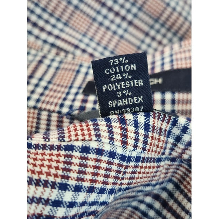 Dockers Blue and Brown Plaid Button Down Shirt Size Large