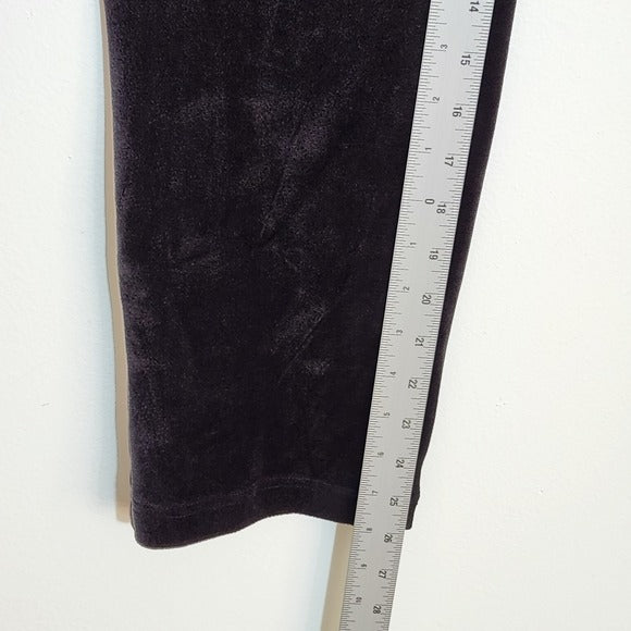 J. Jill Slim Leg Black Velvet Pull-On Ankle Pants Size XS Petite