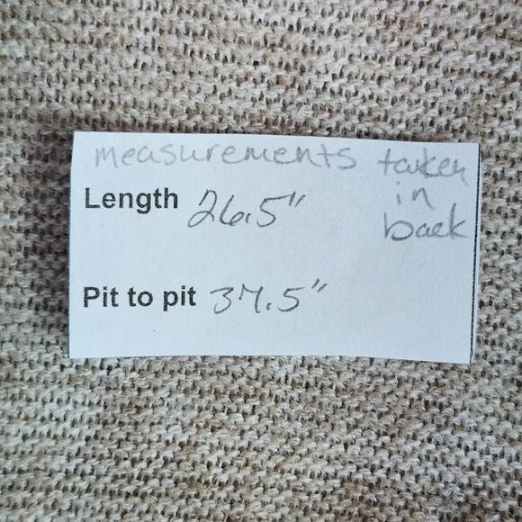 Kori Tan Draped Oversized Sweater Size Large Heather Brown Short Sleeve Sweater