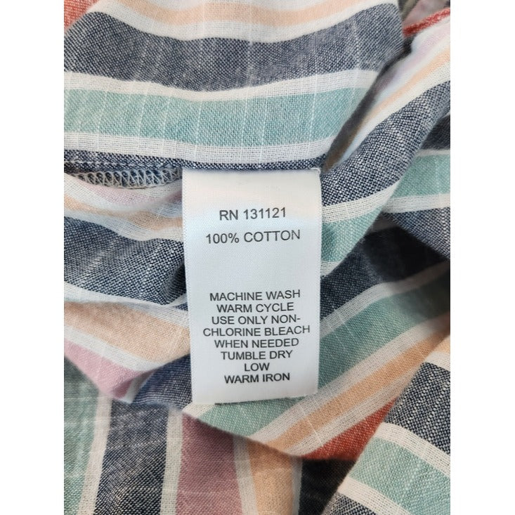 Dash Multi-Color Stripe Button Down Shirt Size Small