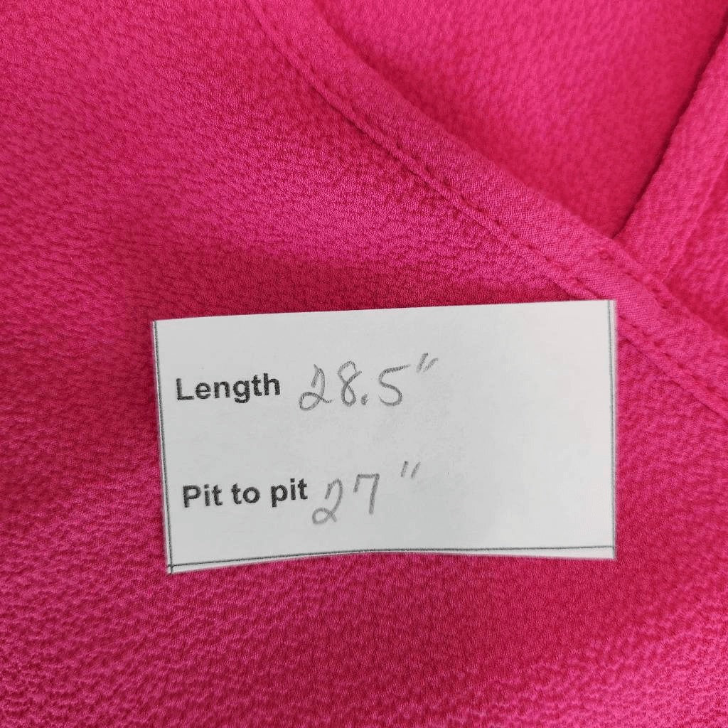 Sami & Jo Hot Pink Short Sleeve Blouse Size 1X Pink Blouse with Strappy Front