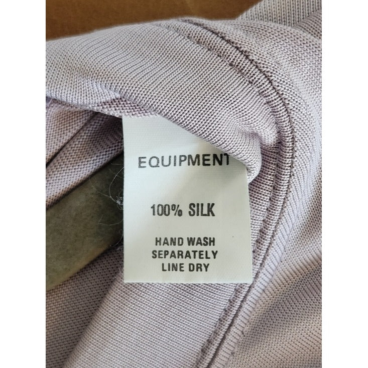 Equipment Dusty Purple 100% Silk Long Sleeve Tee Size Medium