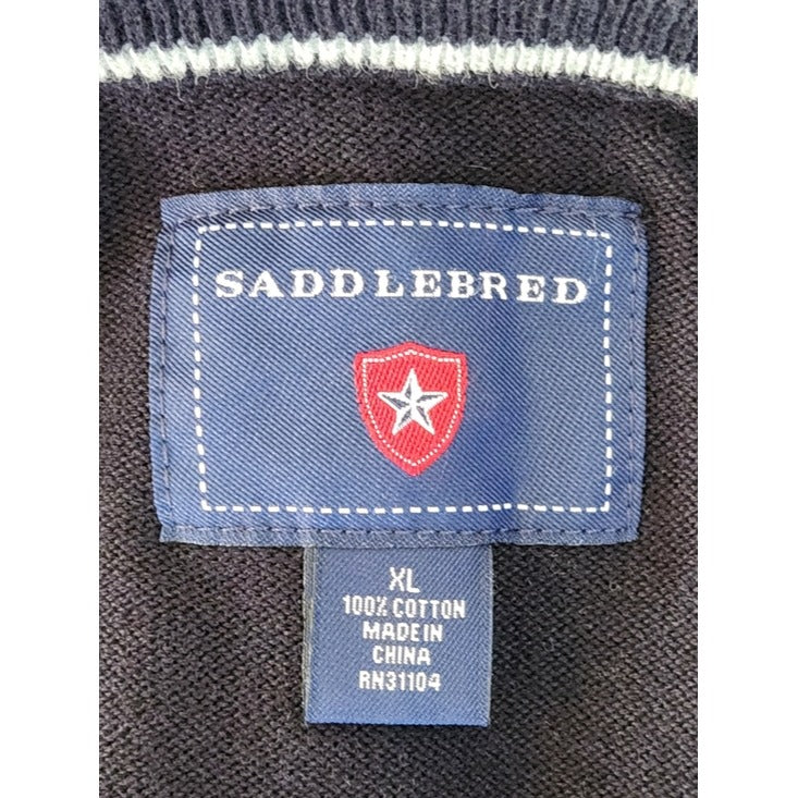 Saddlebred Black and Gray V-Neck Argyle Sweater Vest Size XL