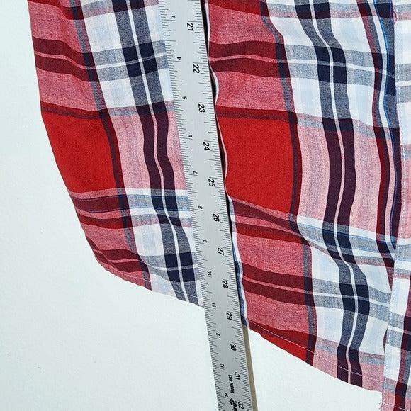 Levi’s Red Plaid Western Snap-Up Shirt Size XL