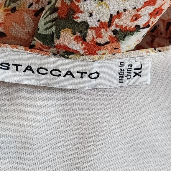 Staccato Orange Floral Dress Size XL Wedding Guest Dress