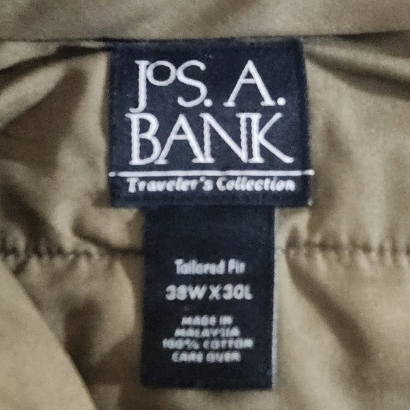 Jos. A. Bank Brown Chino Pants Size 38 x 30 Tailored Fit