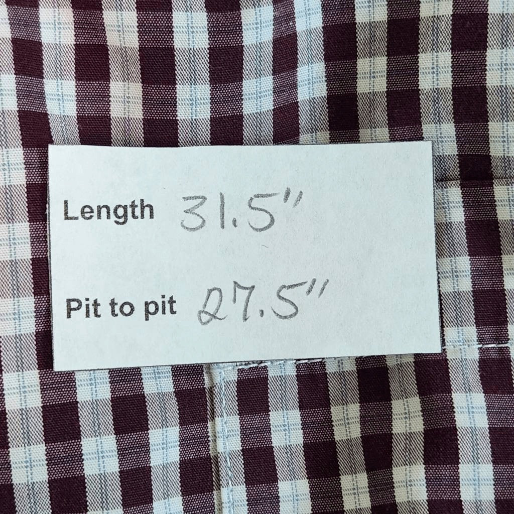 RedHead Burgundy Plaid Short Sleeve Button Down Shirt NWOT Size 2XL