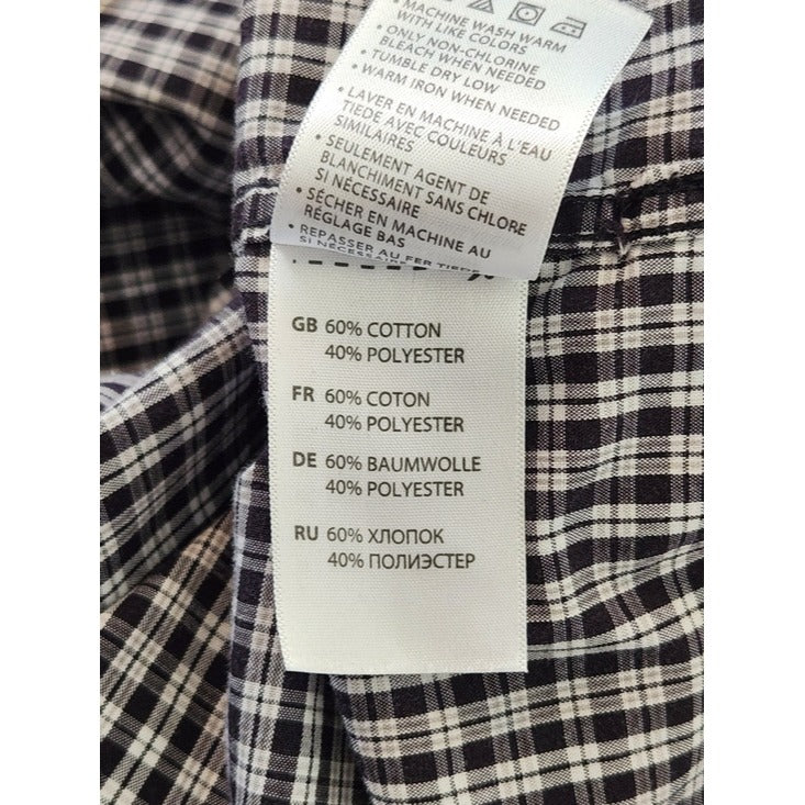 HB Harbor Bay Black and White Plaid Button Down Shirt Size 4XLT