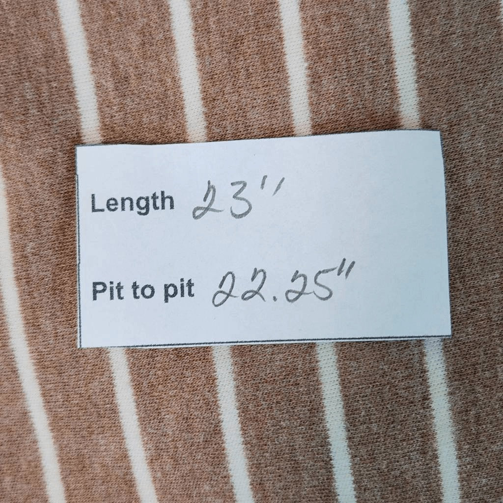 Haven Well Within Brown Striped Knit Top Size Large Brown and White Stripe Top