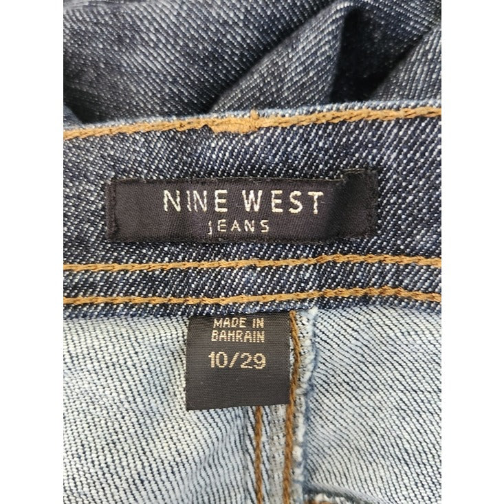 Nine West Womens Dark Wash Straight Leg Jeans Size 10