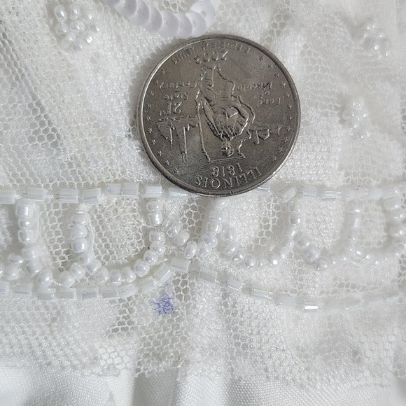 Lulus White Mermaid Beaded Wedding Dress NWT Size Small Sequined Wedding Gown
