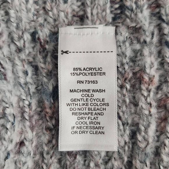 Cupio Gray Chunky Knit Poncho Sweater Size Small/Medium Gray Hoodie Sweater New